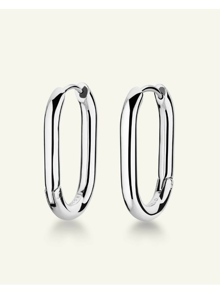 Rosefield Rosefield náušnice striebornej farby Large Oval Hoops JEOLS-J568