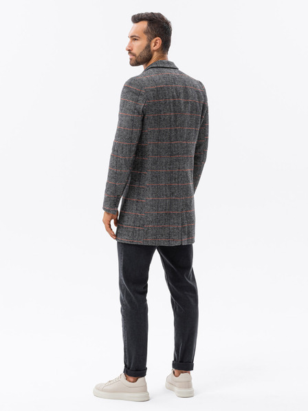 Ombre Clothing Čierny pánsky kabát C500