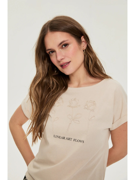 Moodo Bavlnená halenka béžová Moodo