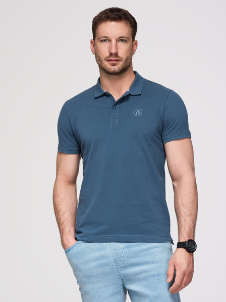 Ombre Clothing Pánska bavlnená polokošeľa BASIC - biela/hnedá/tmavo modrá V4 OM-POBS-0171 Ombre Clothing