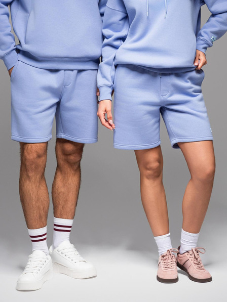 Ombre Clothing Unisex teplákové šortky so žebrovaným pásom - levanduľová V9 OU-SRBC-0101 Ombre Clothing