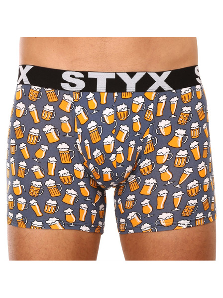 Styx Sada šiestich - pánske boxerky Styx long art športová guma viacfarebné
