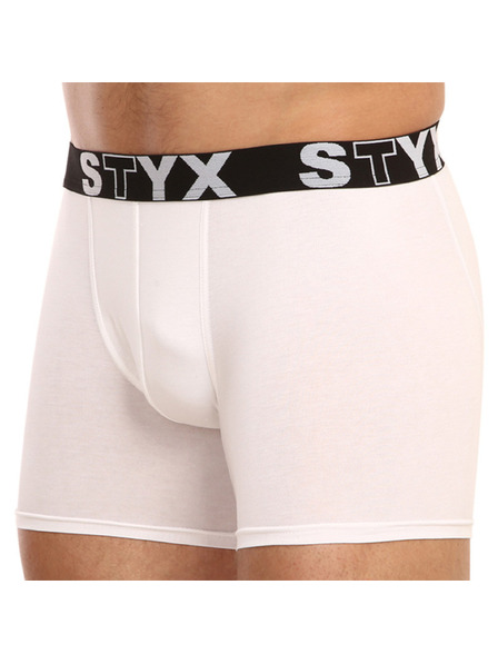 Styx Pánske boxerky Styx long športová guma biele