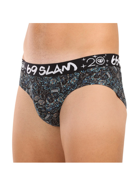 69slam Pánske slipy 69SLAM Andreas hip bamboo SKULLER