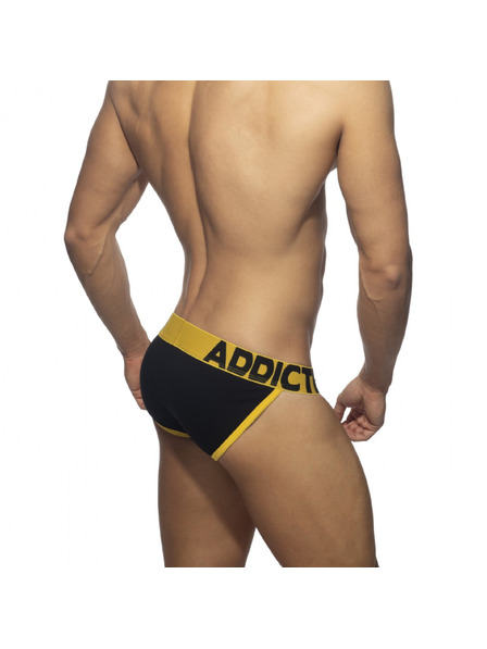 ADDICTED Pánske slipy Addicted Open Fly bikiny čierne