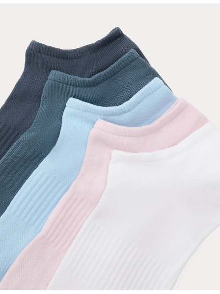 Marks & Spencer Krátke ponožky Trainer Liners™ z mikrovlákna, 5 ks Marks & Spencer ružová