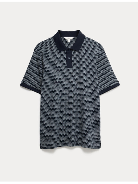 Marks & Spencer Pólo s geometrickým potlačou, zo 100% bavlny Marks & Spencer námornicka modrá