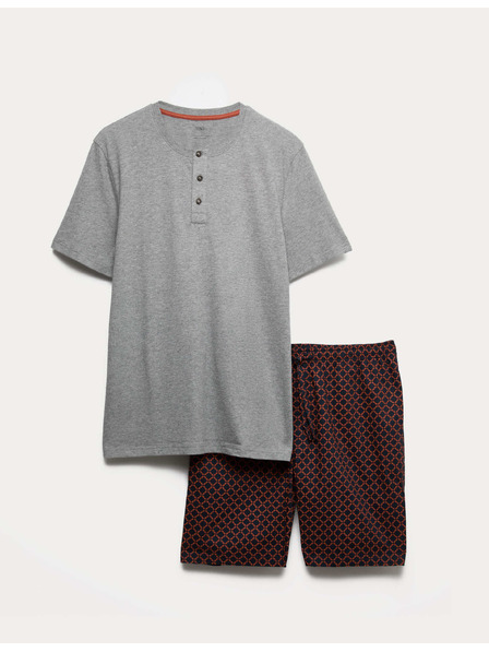 Marks & Spencer Pyžamový set zo 100% bavlny s geometrickou potlačou Marks & Spencer sivá