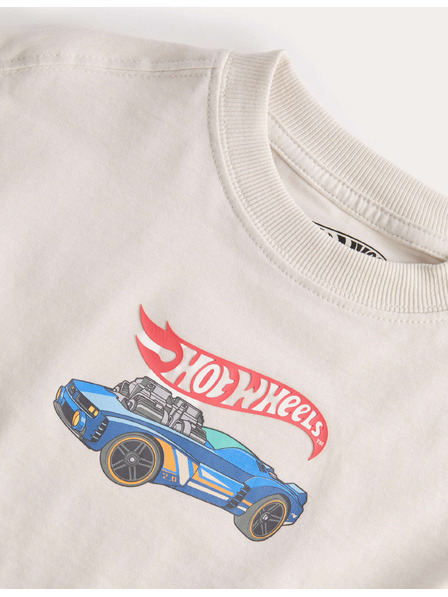 Marks & Spencer Tričko z čistej bavlny s motívom Hot Wheels (2–8 rokov) Marks & Spencer kremová