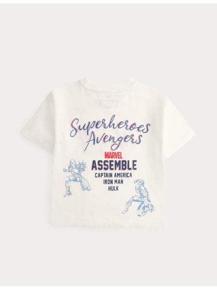 Marks & Spencer Tričko z čistej bavlny s motívom Marvel™ Avengers™ (2–8 rokov) Marks & Spencer kremová