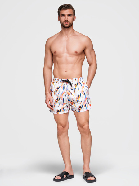 Ombre Clothing Oranžovo-biele pánske vzorované plavky Ombre Clothing