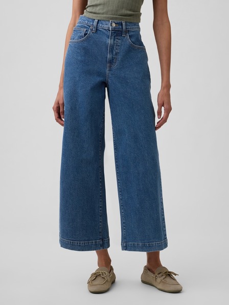 GAP Džínsy High Rise Wide-Leg Crop GAP
