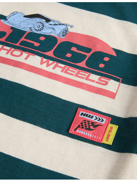 Marks & Spencer Vrchol s falošnými rukávmi s motívom Hot Wheels™ z čistej bavlny (2–8 rokov) Marks & Spencer zelená