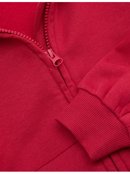 Marks & Spencer Mikina s kapucňou, zapínaním na zips a vysokým podielom bavlny (2–8 rokov) Marks & Spencer červená