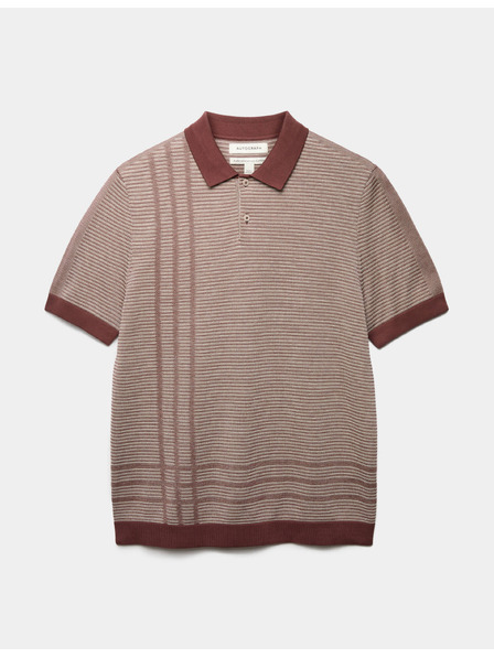 Marks & Spencer Pletená bavlnená polo košeľa klasického strihu Marks & Spencer hnedá