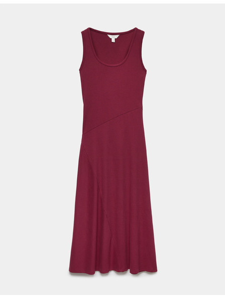 Marks & Spencer Žebrované midi šaty stĺpčikového strihu, s vysokým podielom bavlny Marks & Spencer červená