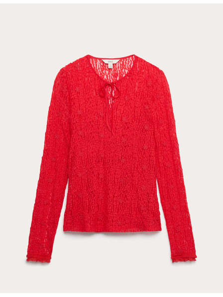 Marks & Spencer Čipkový top s viazaním pri krku Marks & Spencer červená