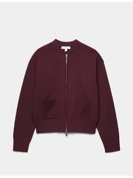 Marks & Spencer Pletený kardigan v štýle bomber na zips Marks & Spencer červená
