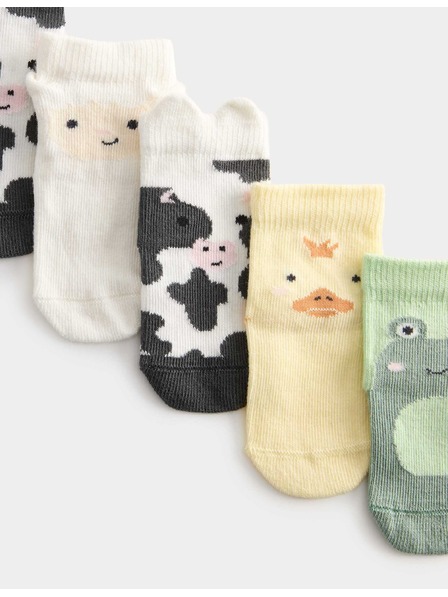 Marks & Spencer 5 párov ponožiek s vysokým podielom bavlny a motívom zvieratiek Marks & Spencer viacfarebná