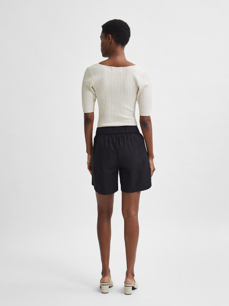 Selected Femme Krémové rebrované tričko Selected Femme Mace