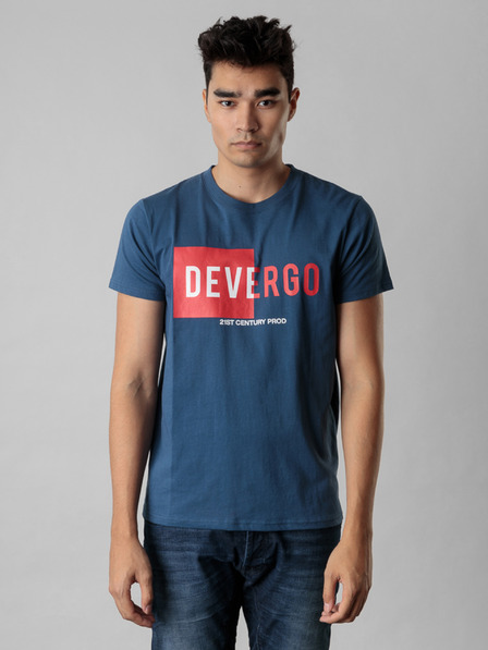 Devergo Modrá pánska košeľa Devergo s potlačou