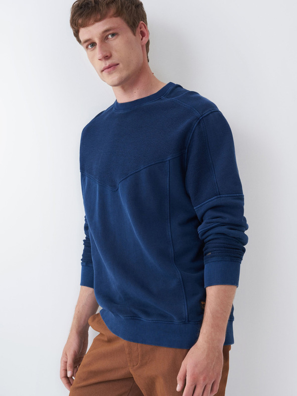 Salsa Jeans Tmavomodrá pánska mikina Salsa Jeans