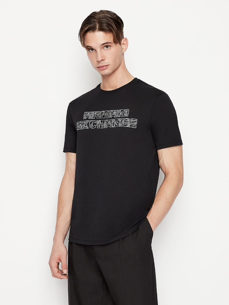 Armani Exchange Čierne pánske tričko Armani Exchange
