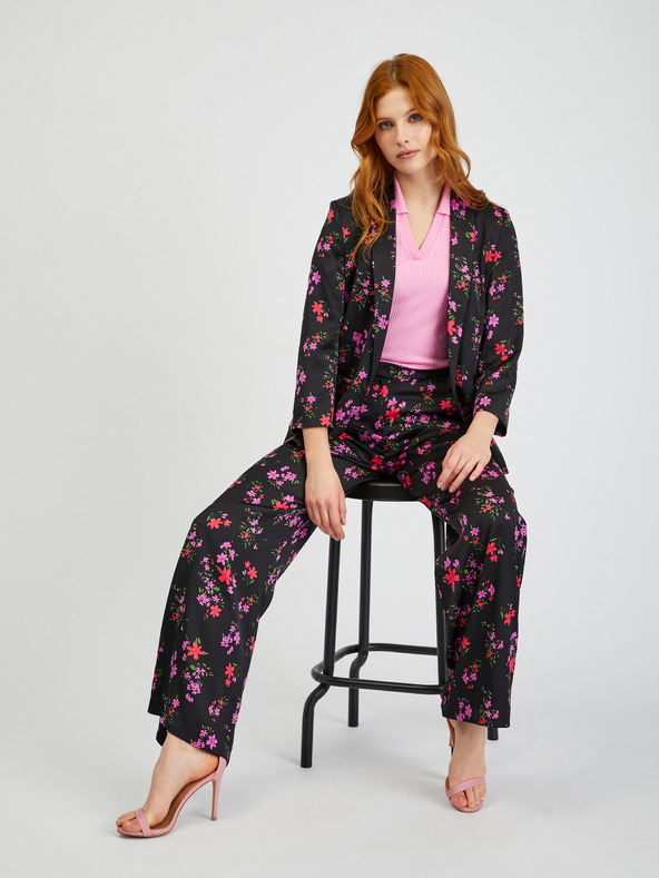 Orsay Čierne dámske sako ORSAY s kvetinovým vzorom