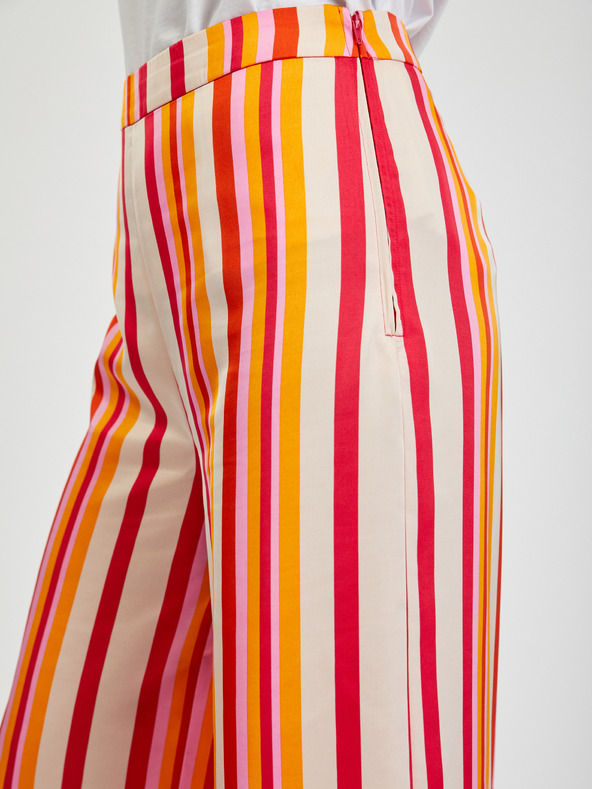 Orsay Červeno-žlté dámske pruhované široké nohavice ORSAY