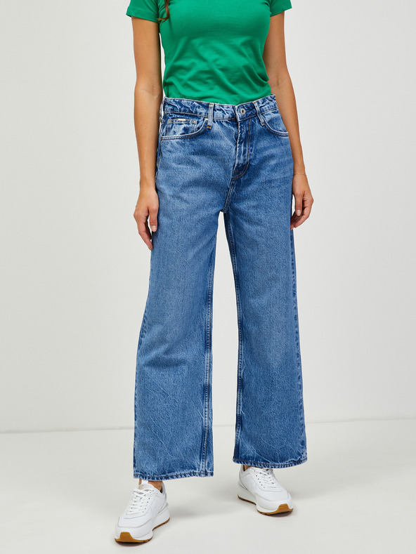Pepe Jeans Modré dámske džínsy so širokými nohavicami Pepe Jeans Lexa