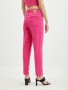 Pieces Tmavoružové dámske džínsy Mom Fit Pieces Kesia