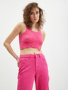 Pieces Tmavoružové dámske džínsy Mom Fit Pieces Kesia