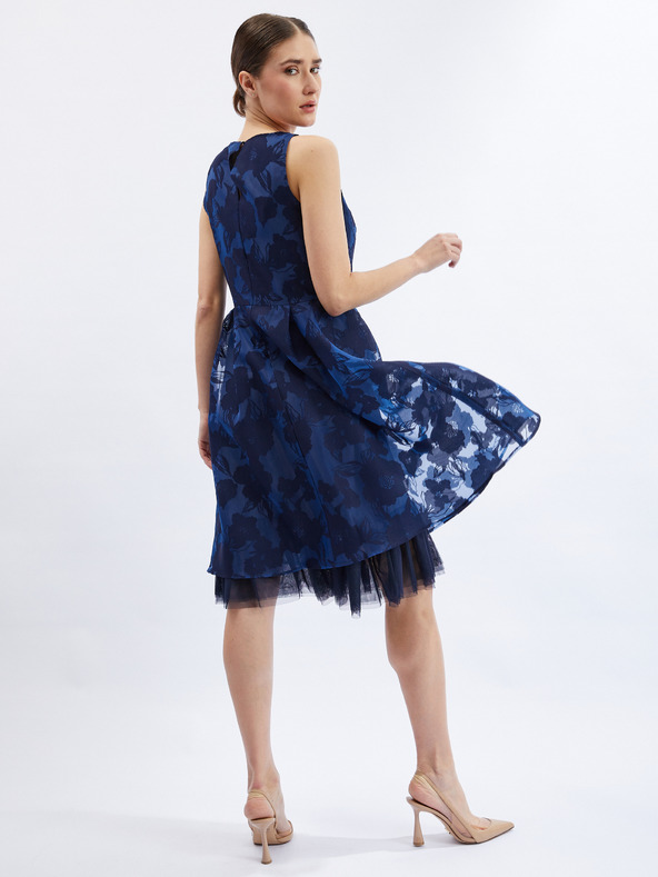 Orsay Tmavomodré dámske šaty s ozdobnými detailmi ORSAY