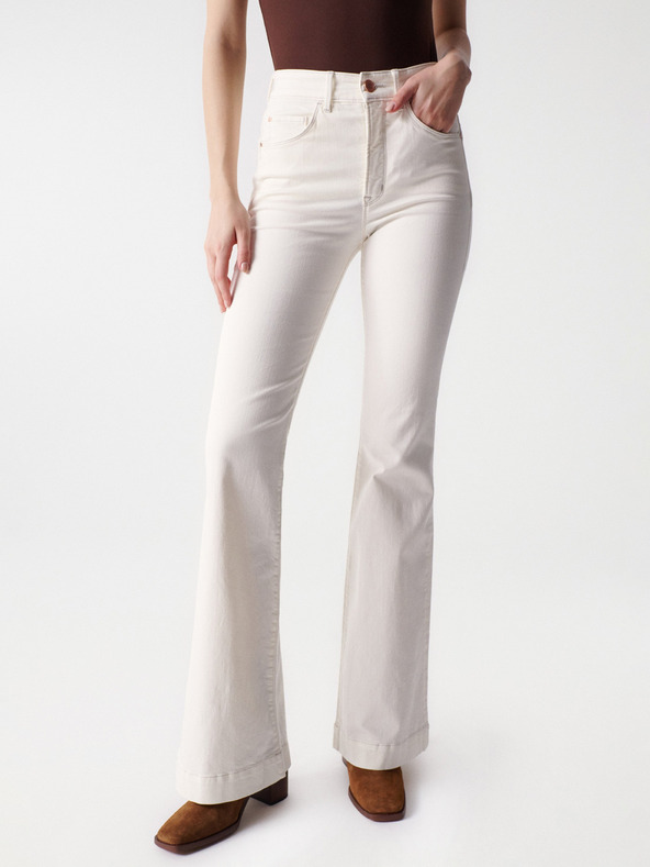 Salsa Jeans Krémové dámske rifle Salsa Jeans Glamour