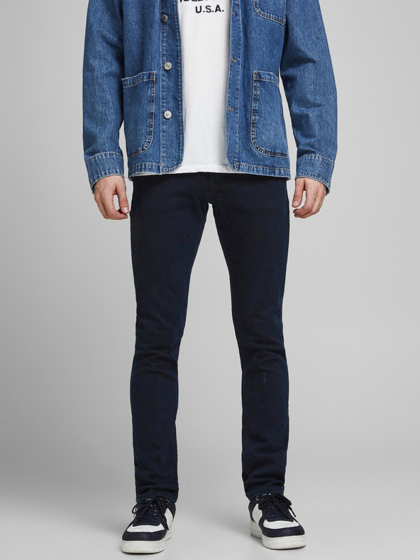 Jack & Jones Tmavomodré slim fit džínsy Jack & Jones Glenn