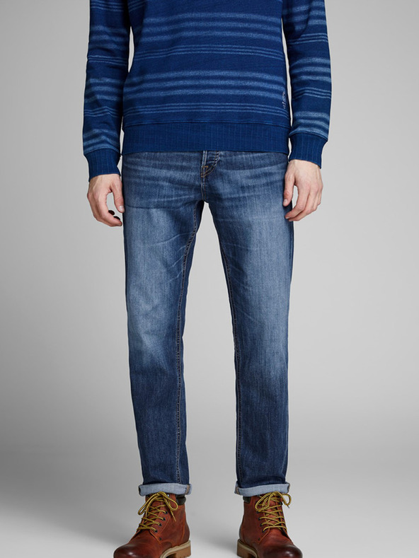 Jack & Jones Tmavomodré slim fit džínsy Jack & Jones Mike