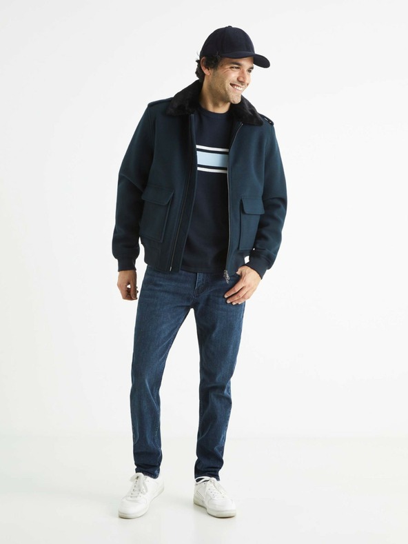 Celio Tmavomodré pánske slim fit džínsy Celio C25 Bostone