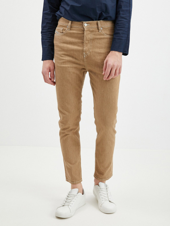 Diesel Diesel hnedé pánske džínsy slim fit strihu