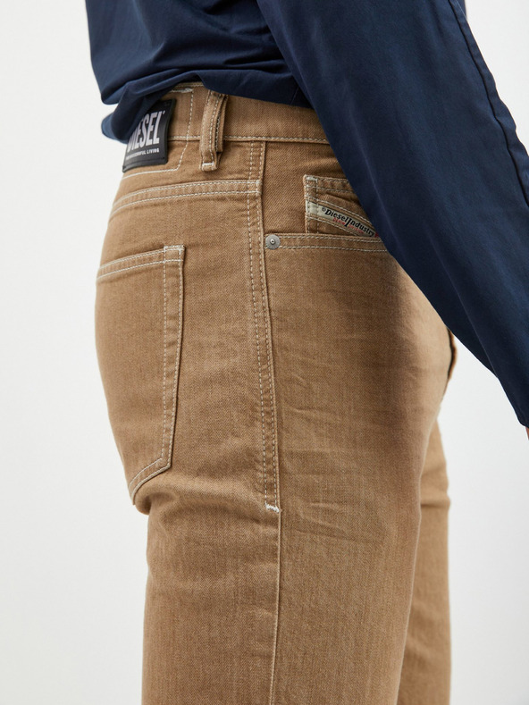 Diesel Diesel hnedé pánske džínsy slim fit strihu