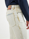 Diesel Biele pánske slim fit džínsy s ozdobnými detailmi Diesel