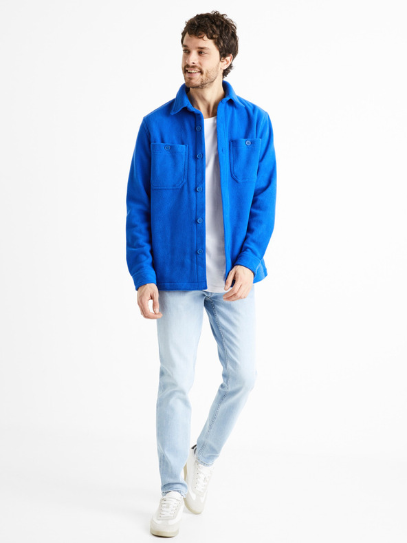 Celio Svetlomodré pánske slim fit džínsy Celio C25 Dobleach