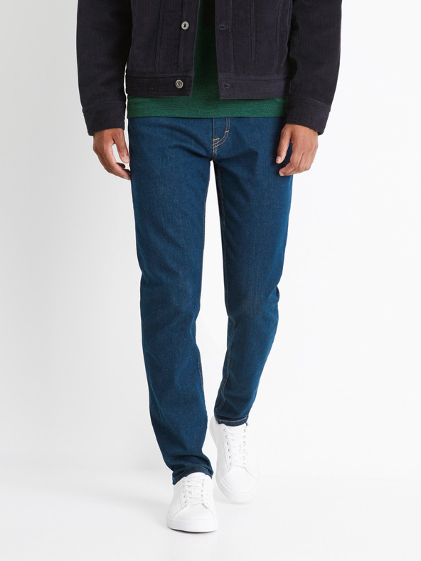 Celio Modré pánske slim fit džínsy Celio Cowflex1