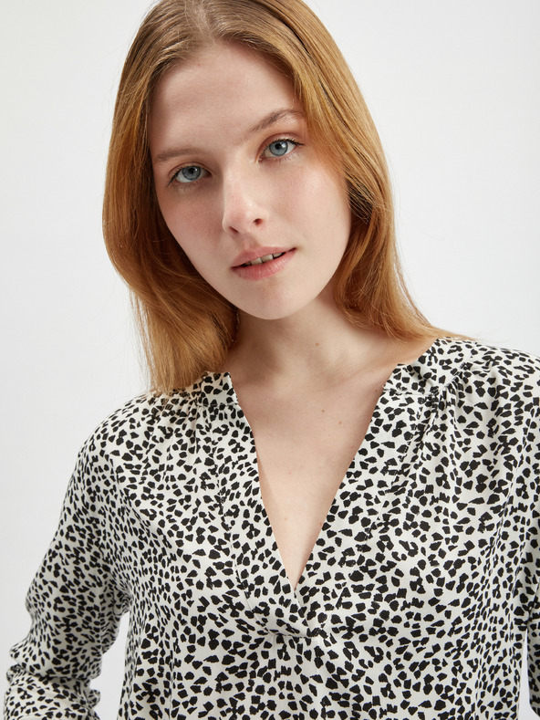 Orsay Čiernobiela dámska vzorovaná blúzka ORSAY