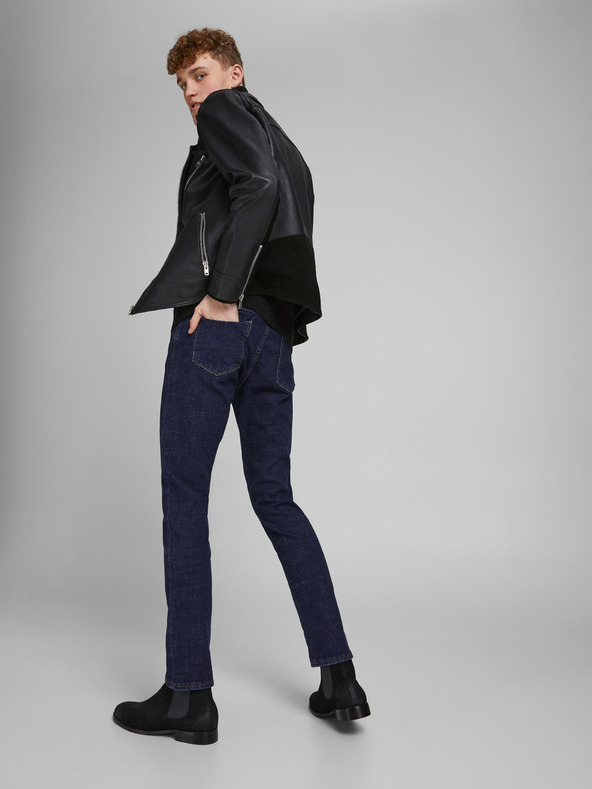 Jack & Jones Tmavomodré slim fit džínsy Jack & Jones Glenn
