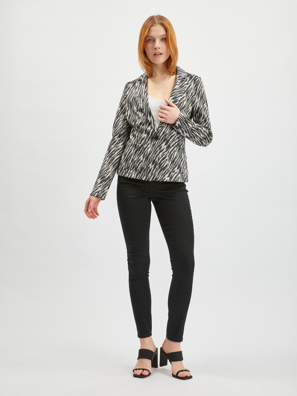 Orsay Bielo-čierne dámske vzorované semišové sako ORSAY