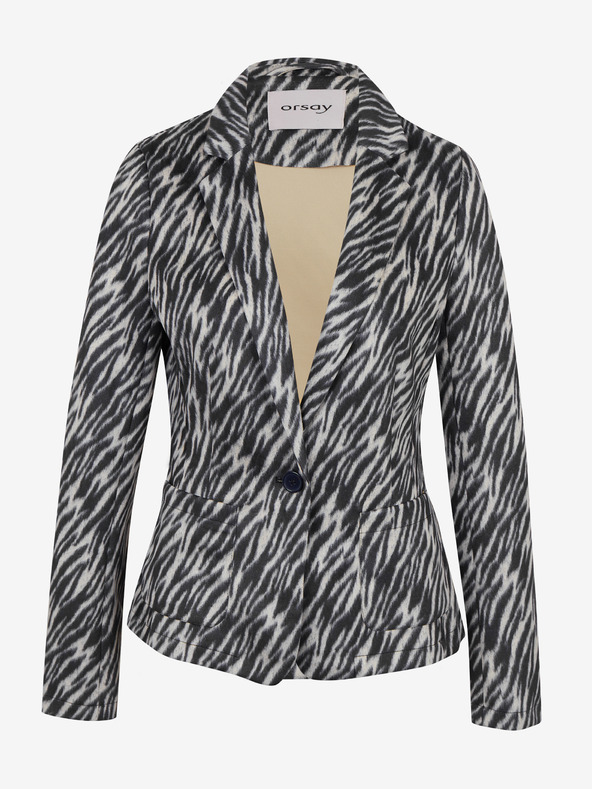 Orsay Bielo-čierne dámske vzorované semišové sako ORSAY
