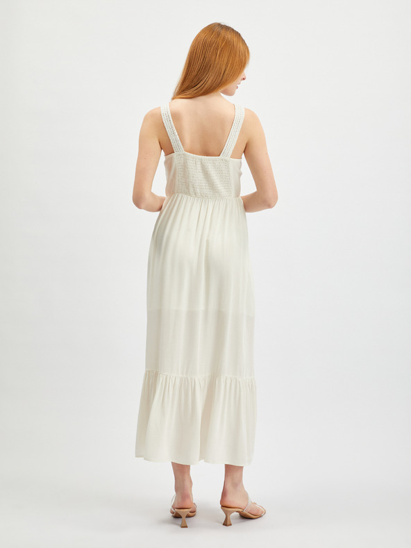 Orsay Krémové dámske maxi šaty ORSAY