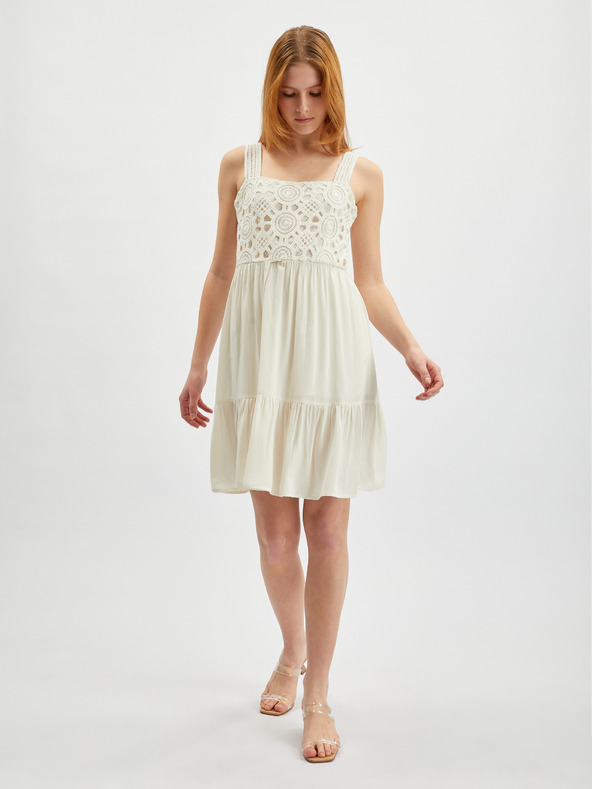 Orsay Krémové dámske maxi šaty ORSAY