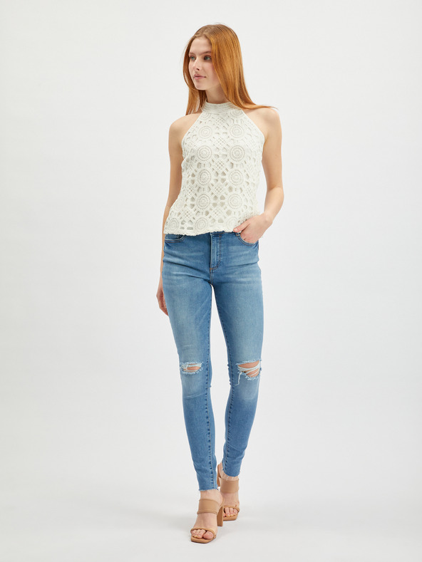 Orsay Krémová dámska čipkovaná blúzka ORSAY