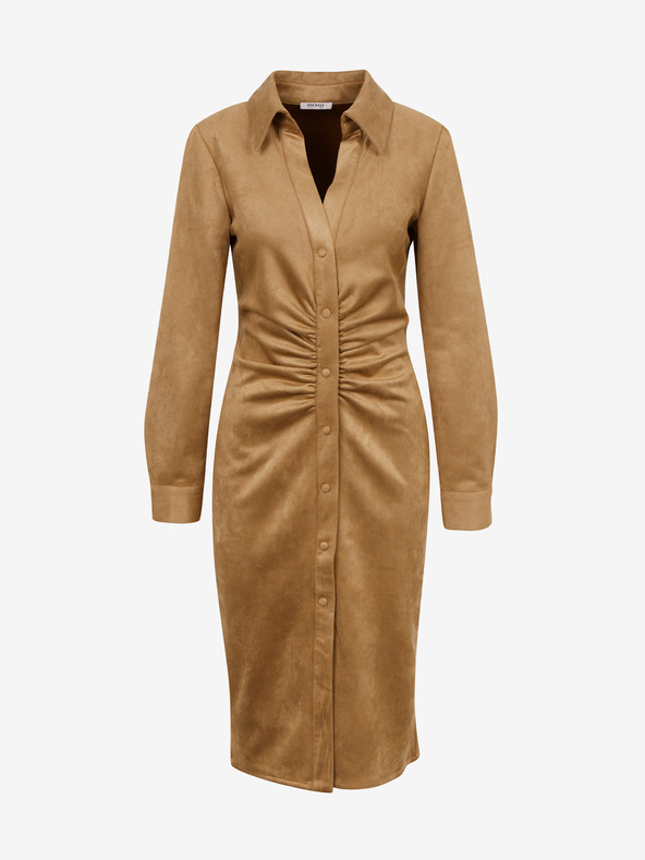 Orsay Hnedé semišové dámske plášťové šaty ORSAY